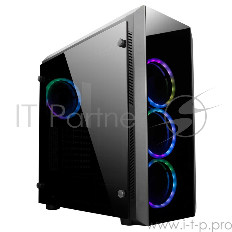 Корпус CHIEFTEC SCORPION II GL-02B-OP без БП, боковое окно и передняя панель из закаленного стекла,