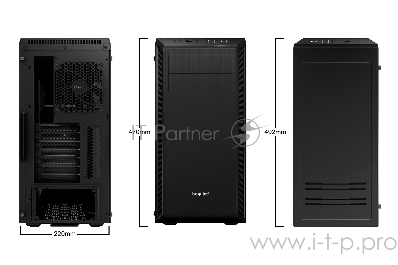 Корпус BE QUIET! Pure Base 600 Black / ATX / 2x5.25, 3x3.5, 8x2.5 / side window / black / BGW21