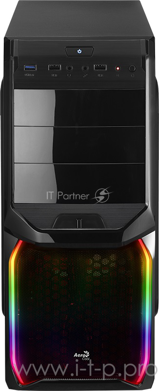 Корпус Aerocool V3X RGB без БП, Window Black Edition, ATX, боковое окно, черный