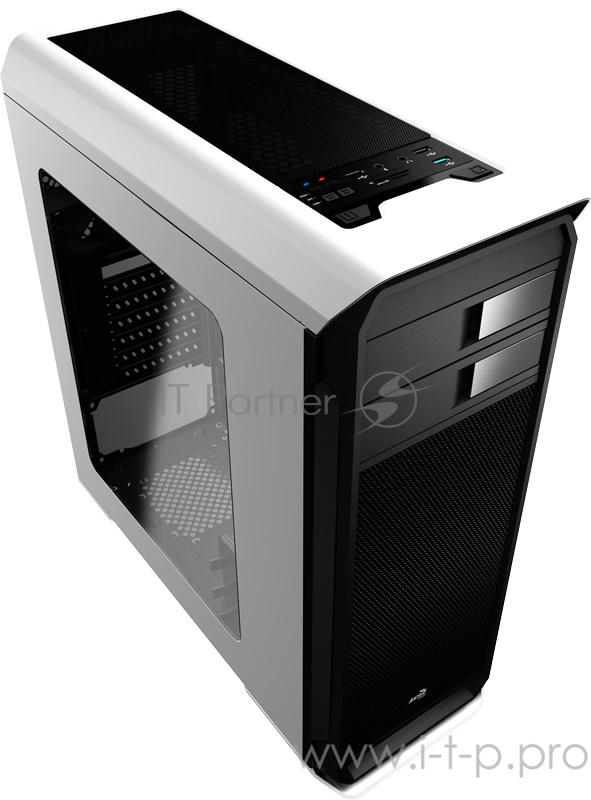 Корпус Aerocool Aero-500 без БП, Window White Edition, ATX, боковое окно, белый