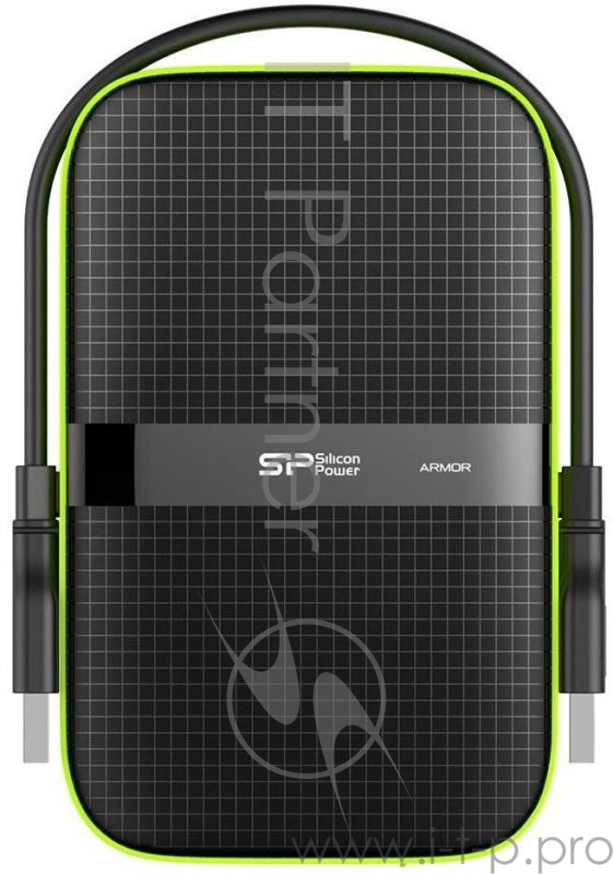 Жесткий диск Silicon Power USB 3.0 4Tb SP040TBPHDA60S3K A60 Armor 2.5 черный/зеленый