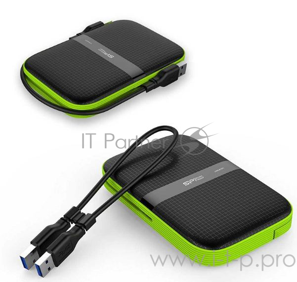 Жесткий диск Silicon Power USB 3.0 4Tb SP040TBPHDA60S3K A60 Armor 2.5 черный/зеленый