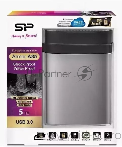 Внешний жесткий диск 5TB Silicon Power Armor A85, 2.5, USB 3.1, противоударный, водонепроницаемый,