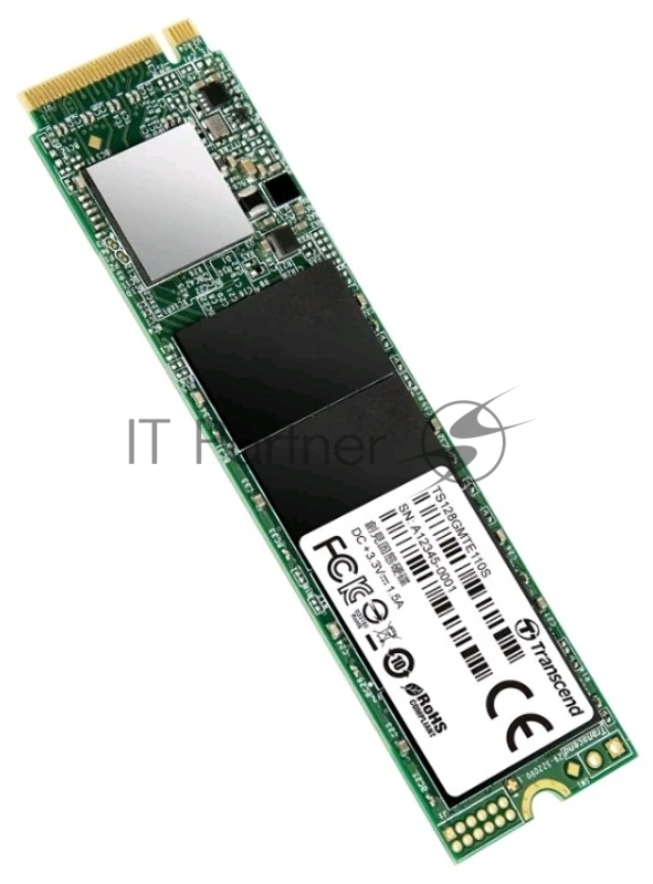 Твердотельный диск 128GB Transcend MTE110S, 3D TLC NAND, M.2 2280,PCIe Gen3x4, DRAM-less