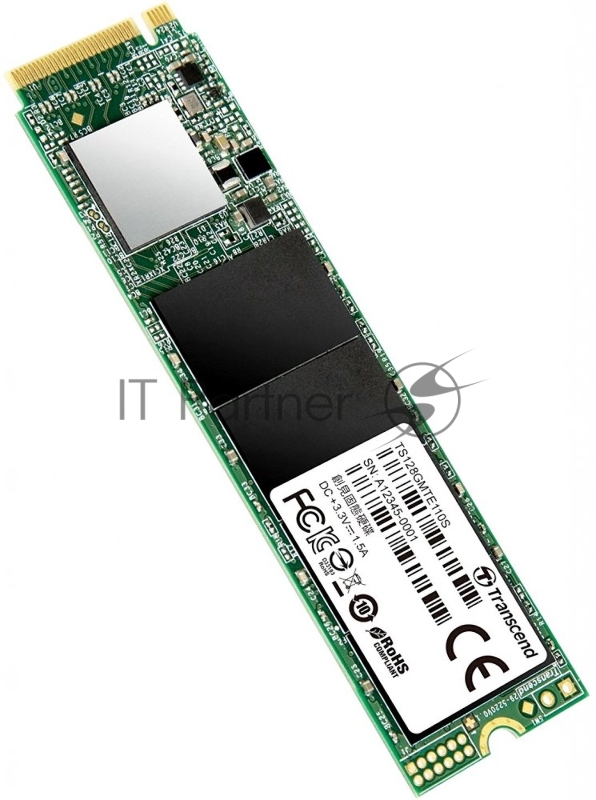 Твердотельный диск 128GB Transcend MTE110S, 3D TLC NAND, M.2 2280,PCIe Gen3x4, DRAM-less