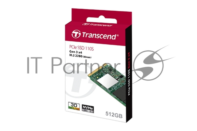 Твердотельный диск 128GB Transcend MTE110S, 3D TLC NAND, M.2 2280,PCIe Gen3x4, DRAM-less