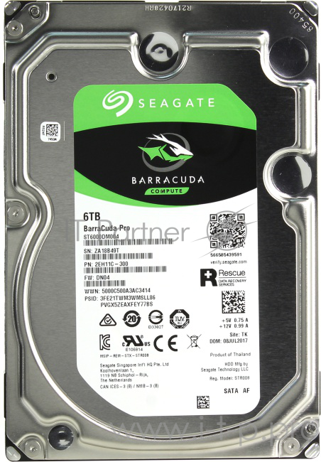 Жесткий диск Seagate Original SATA-III 6Tb ST6000DM004 Barracuda Pro (7200rpm) 128Mb 3.5