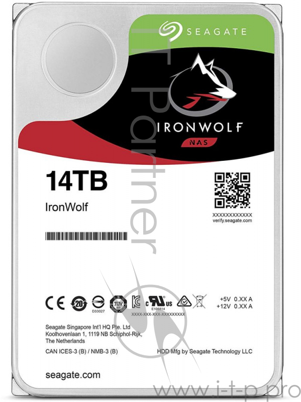 Жесткий диск Seagate Original SATA-III 14Tb ST14000VN0008 Ironwolf (7200rpm) 256Mb 3.5