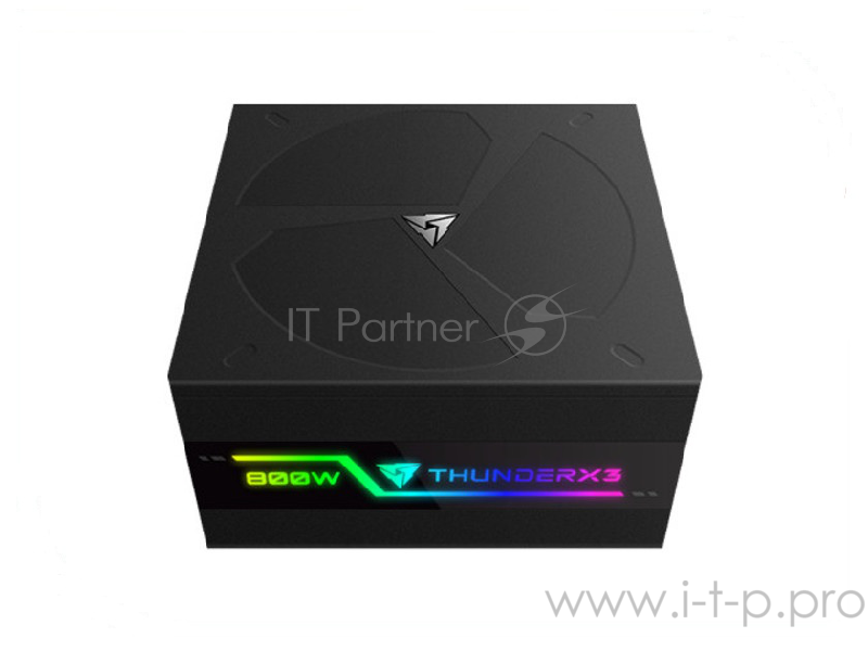 Блок питания ThunderX3 PLEXUS 800 (800 Вт, подсветка RGB, чёрный, 20+4 pin 1, 4+4pin 1, 4 х PATA, 6 х SATA, 4 х PCIe, 140 х 140 мм)