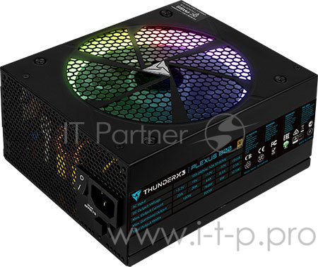 Блок питания ThunderX3 PLEXUS 800 (800 Вт, подсветка RGB, чёрный, 20+4 pin 1, 4+4pin 1, 4 х PATA, 6 х SATA, 4 х PCIe, 140 х 140 мм)