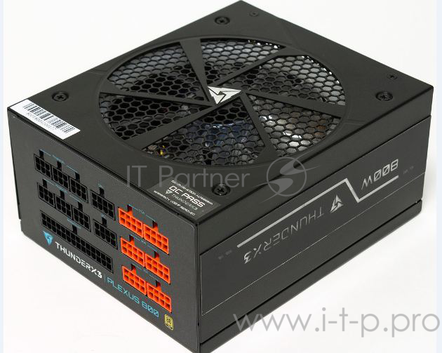Блок питания ThunderX3 PLEXUS 800 (800 Вт, подсветка RGB, чёрный, 20+4 pin 1, 4+4pin 1, 4 х PATA, 6 х SATA, 4 х PCIe, 140 х 140 мм)