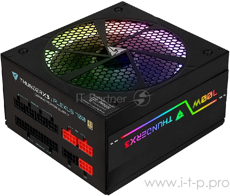 Блок питания ThunderX3 PLEXUS 700 (700 Вт, подсветка RGB, чёрный, 20+4 pin 1, 4+4pin 1, 4 х PATA, 6 х SATA, 4 х PCIe, 140 х 140 мм)
