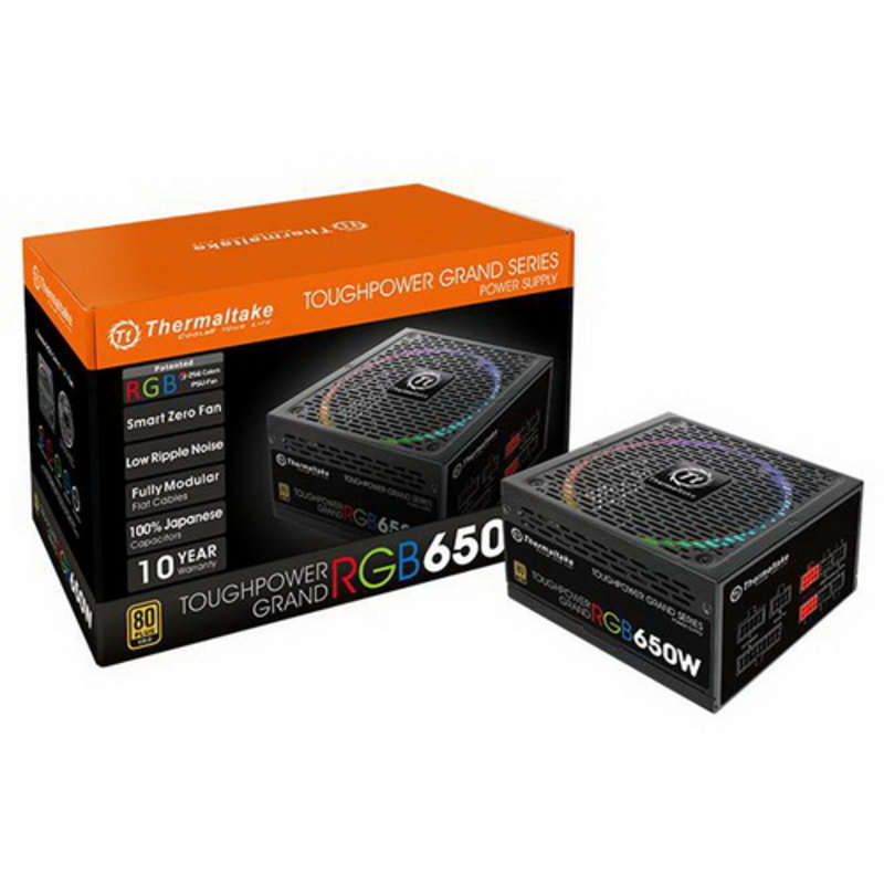 Блок питания Thermaltake ATX 650W Toughpower Grand RGB Sync 80+ gold (24+4+4pin) APFC 140mm fan colo