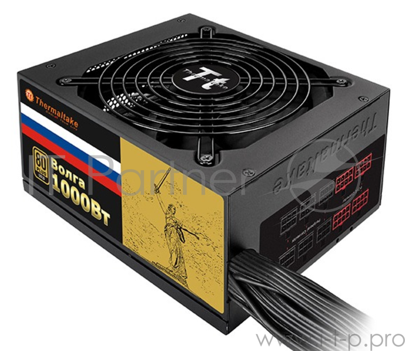 Блок питания Thermaltake ATX 1000W VOLGA 1000W 80+ gold (24+8+4+4pin) APFC 135mm fan 12xSATA Cab Man