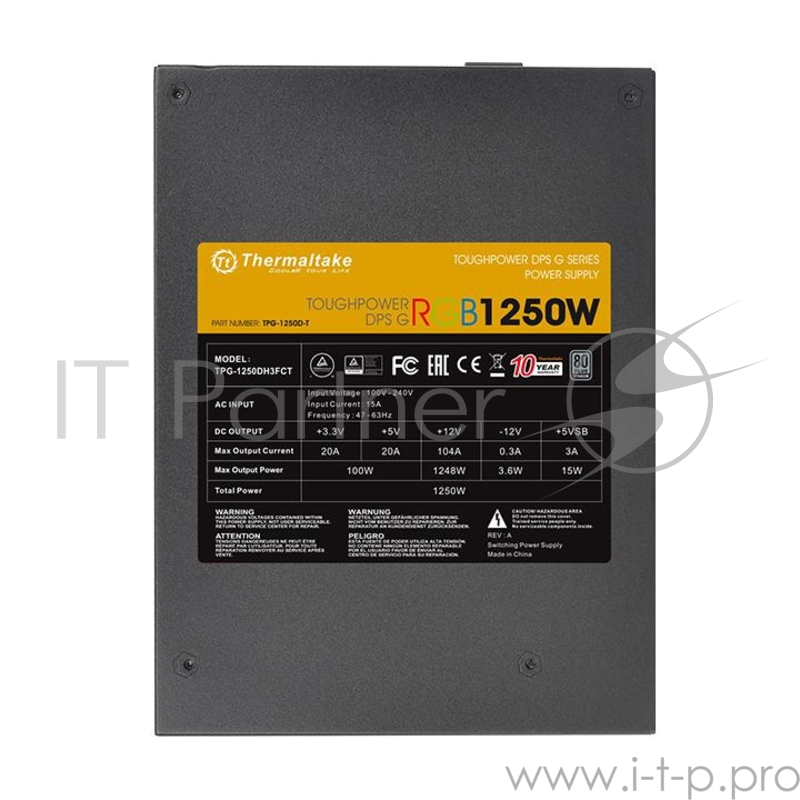 Блок питания THERMALTAKE ToughpowerGrand 1250W Titanium PS-TPG-1250DPCTEU-T Digital/1250W/ATX 2.3 & EPS 2.92/A-P