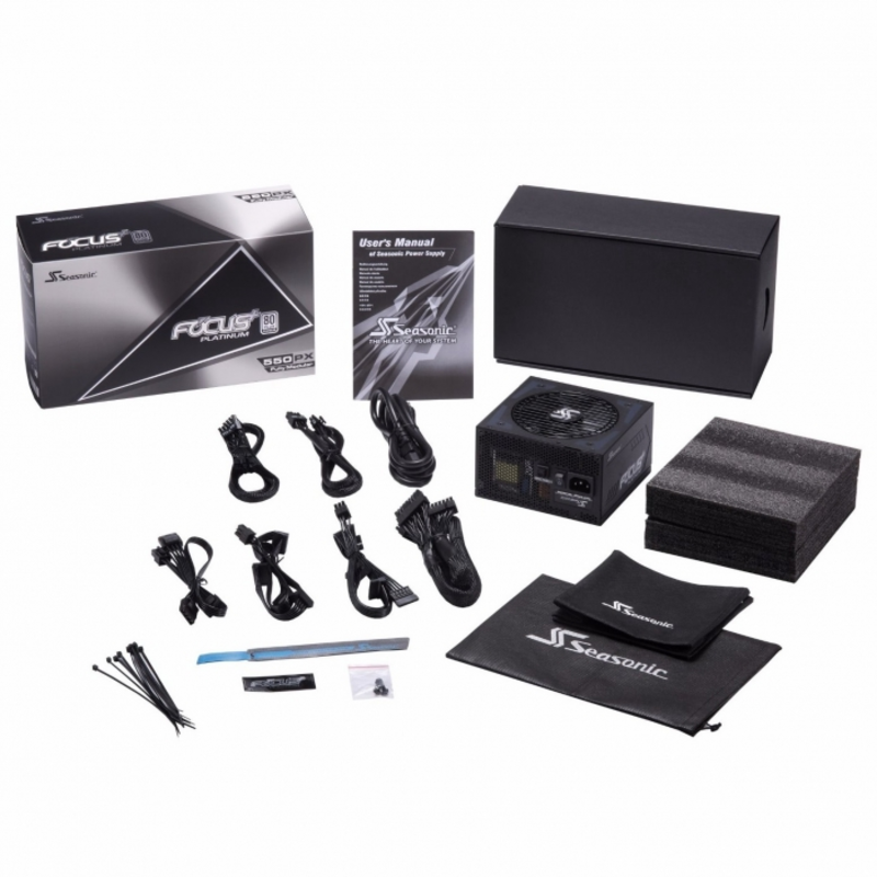 Блок питания Seasonic ATX 550W FOCUS Plus SSR-550PX 80+ platinum (24+4+4pin) APFC 120mm fan 6xSATA C