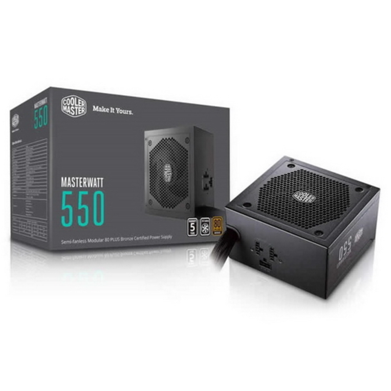 Блок питания MasterWatt 550 (MPX-5501-AMAAB-EU), ATX, 120mm, 6xSATA, 2xPCI-E(6+2), APFC, 80+ Bronze