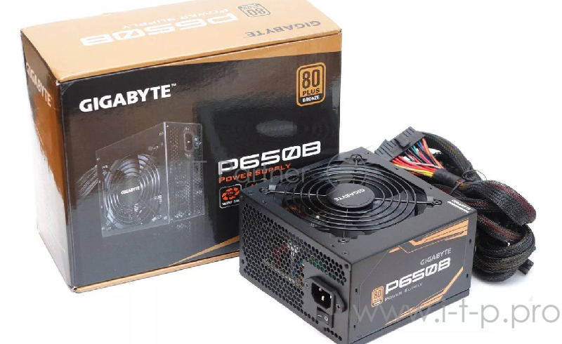 Блок питания Gigabyte ATX 650W GP-P650B 80+ bronze (24+4+4pin) APFC 120mm fan 6xSATA RTL