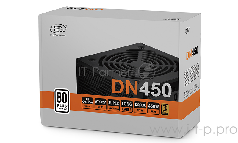 Блок питания Deepcool Nova DN450 80+ (ATX 2.31, 450W, PWM 120mm fan, 80 PLUS, Active PFC, 5*SATA) RE