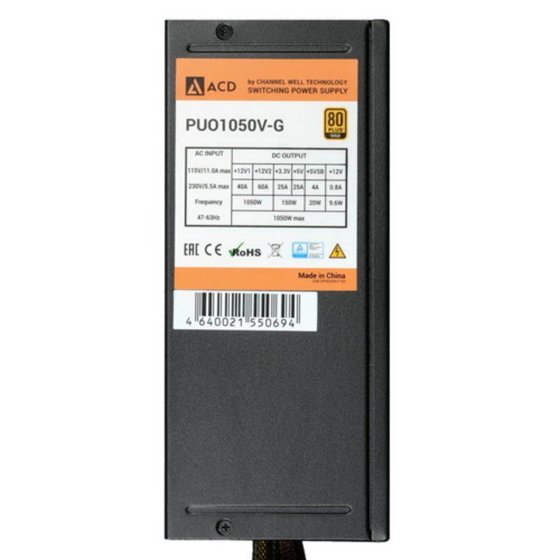 Блок питания CWT PUO1050V-G PUO1050V-G 1050W 80+ Gold, Modular, RET