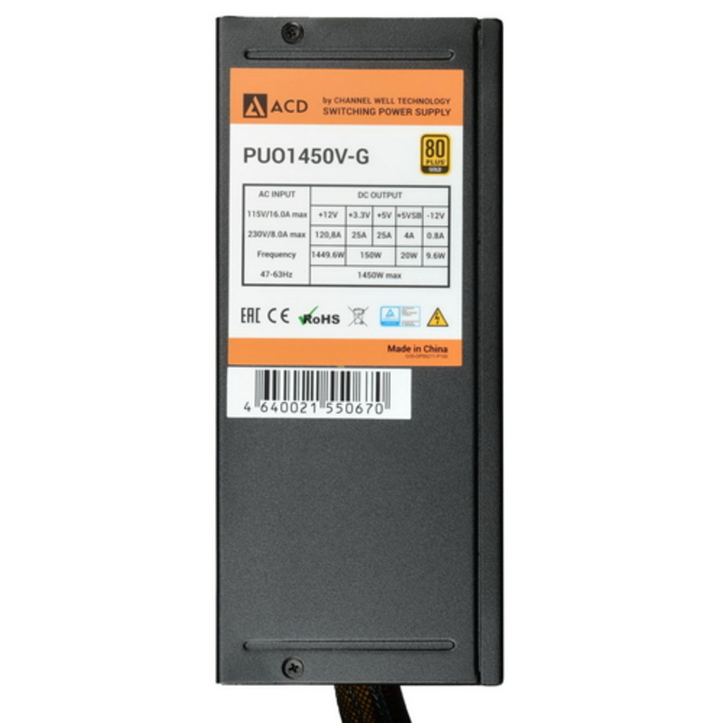 Блок питания CWT PUO1450V-G PUO1450V-G 1450W 80+ Gold, Modular, RET
