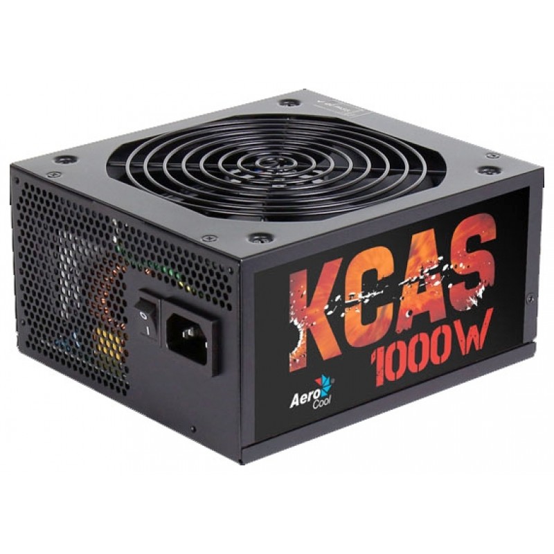 Блок питания Aerocool ATX 1000W KCAS-1000W 80+ bronze (24+4+4pin) APFC 120mm fan 10xSATA RTL