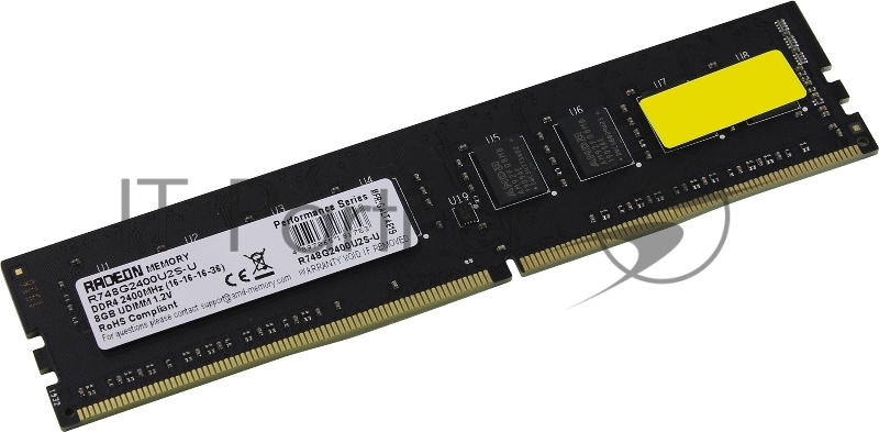 Память DDR4 AMD Radeon™ 8Gb 2400Mhz R7 Performance Series Black R748G2400U2S-U Non-ECC, CL16, 1.2V, RTL