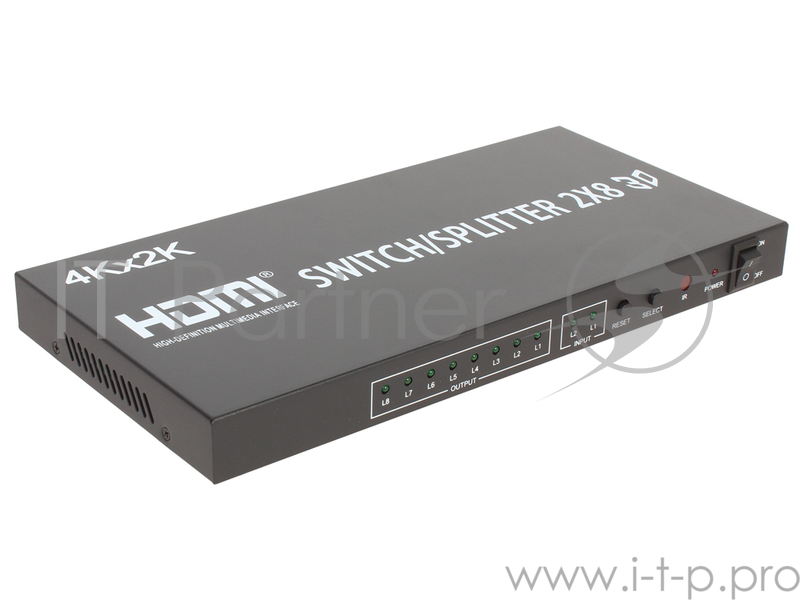 Разветвитель HDMI 4K Switch/Splitter Orient HSP0208H, 2-)8, HDMI 1.4b/3D, UHDTV 4K(3840x2160)/HDTV10