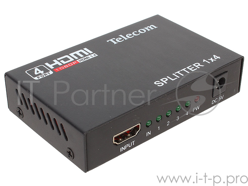 Разветвитель HDMI 1=)4 Telecom (TTS5020), каскадируемый , 1.4v+3D