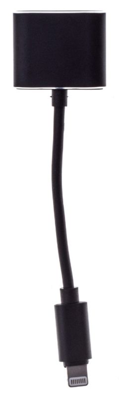 Переходник Buro Lightning (m) mini-Jack 3.5 (f) Lightning (f) 0.1м серебристый