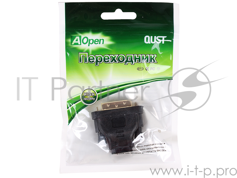 Переходник Aopen HDMI 19F to DVI-D 25M позолоченные контакты (ACA312)