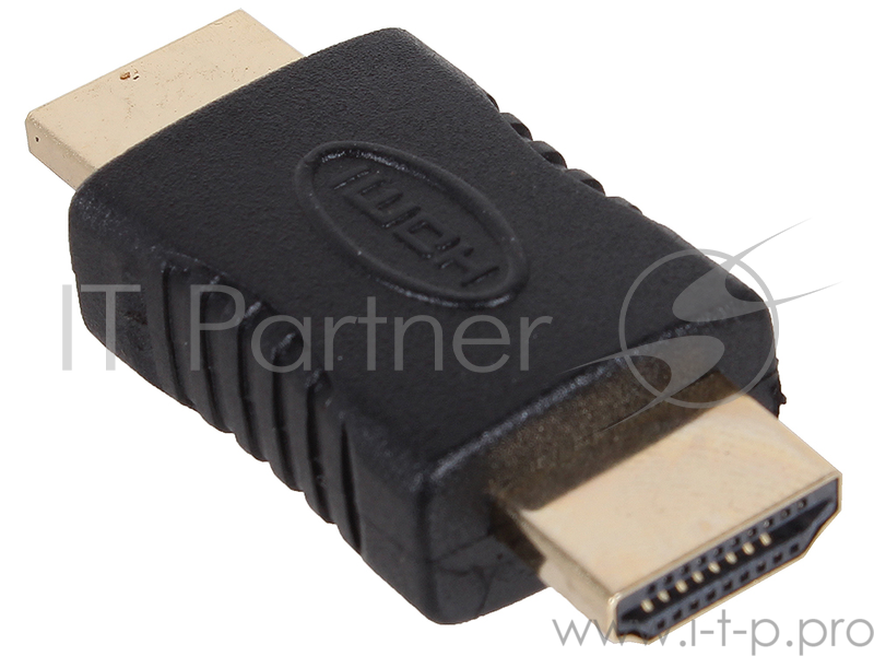 Переходник 3Cott 3C-HDMIM-HDMIM-AD208GP, с HDMI A/M на HDMI A/M, позолоченные коннекторы, черный