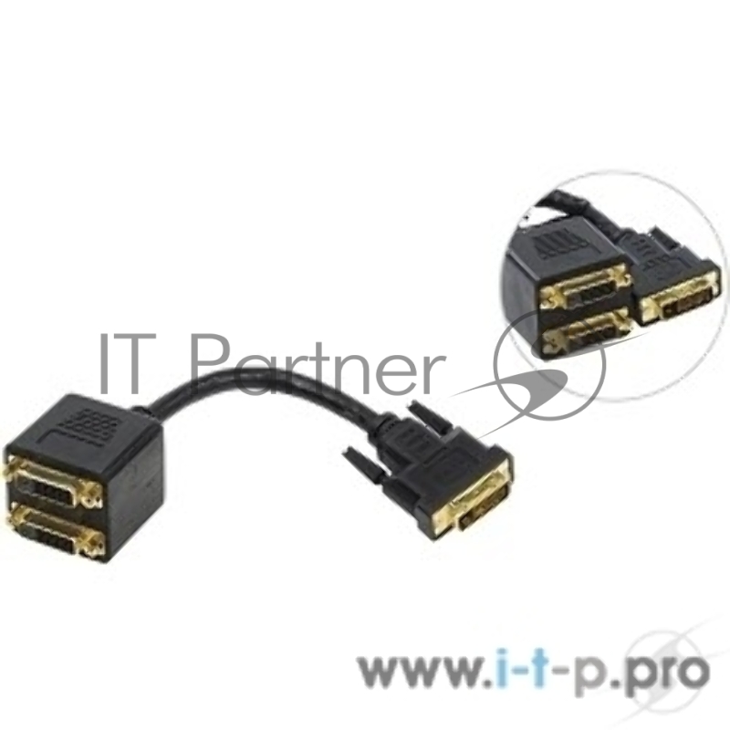 Кабель-переходник DVI-M --) 2X-DVI-F 0.2m , Telecom (TA655)