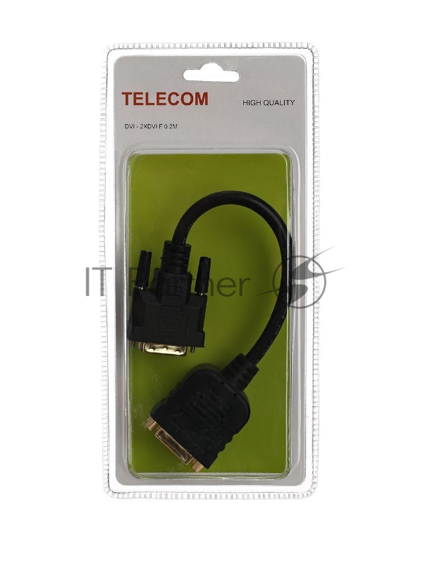 Кабель-переходник DVI-M --) 2X-DVI-F 0.2m , Telecom (TA655)