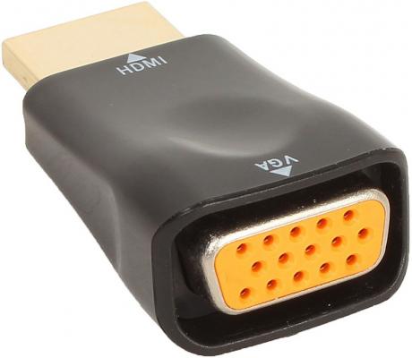 Адаптер ORIENT C116, Адаптер HDMI M -) VGA 15F, для подкл.монитора/проектора к выходу HDMI, черный