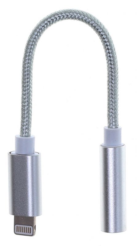 Адаптер Buro MFI Braided BHP RET ADA_LGHT-JCK_BR Lightning (m) mini-Jack 3.5 (f) черный