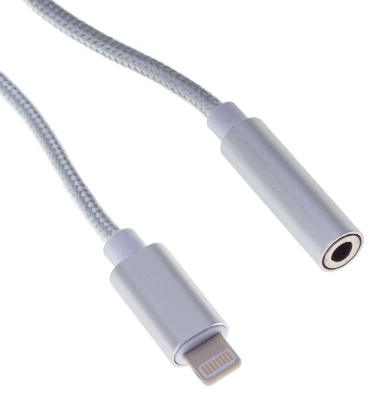 Адаптер Buro MFI Braided BHP RET ADA_LGHT-JCK_BR Lightning (m) mini-Jack 3.5 (f) черный