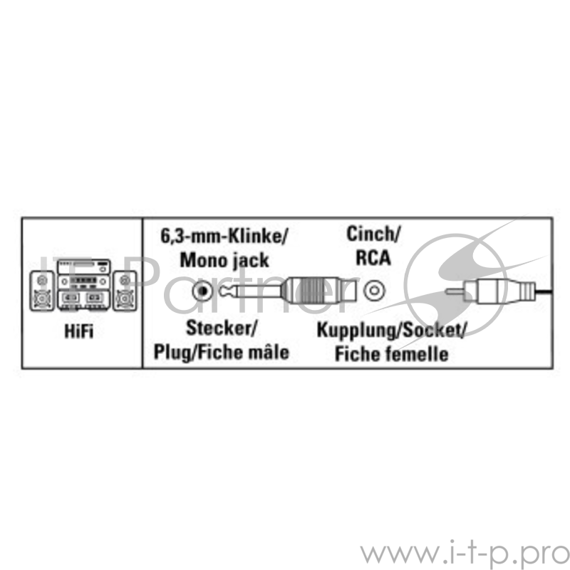 Переходник аудио Hama H-43356 Jack 6.3 (m)/1хRCA (f) черный (00043356)