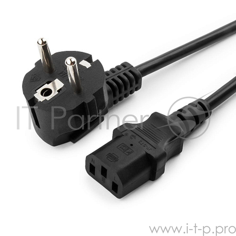 Кабель питания Power Cube RPC-186L-1.8M, 1.8м, Schuko- C13, 6А, черный, с заземлением