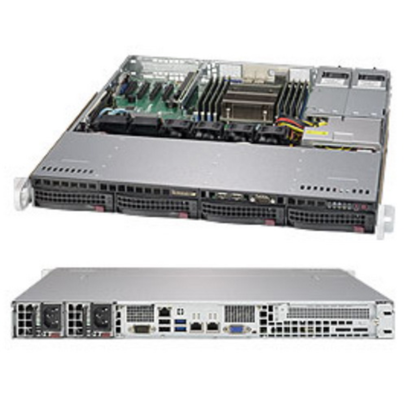 Платформа 1U 19 RM Supermicro SuperServer SYS-5018R-MR (Socket2011-v3, iC612, 8xDDR4, 4xHS 3.5 SATA III, RAID, 1xPCI-E x16, VGA, 2x1Гбит LAN, IPMI, USB3.0, 400Вт red.)