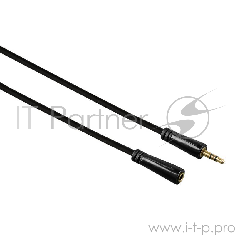 Кабель-удлинитель аудио Hama Jack 3.5 (m)/Jack 3.5 (f) 3м. Позолоченные контакты черный 3зв (0012232