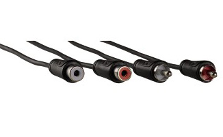 Кабель-удлинитель аудио Hama 2хRCA (m)/2хRCA (f) 10м. черный (00122279)