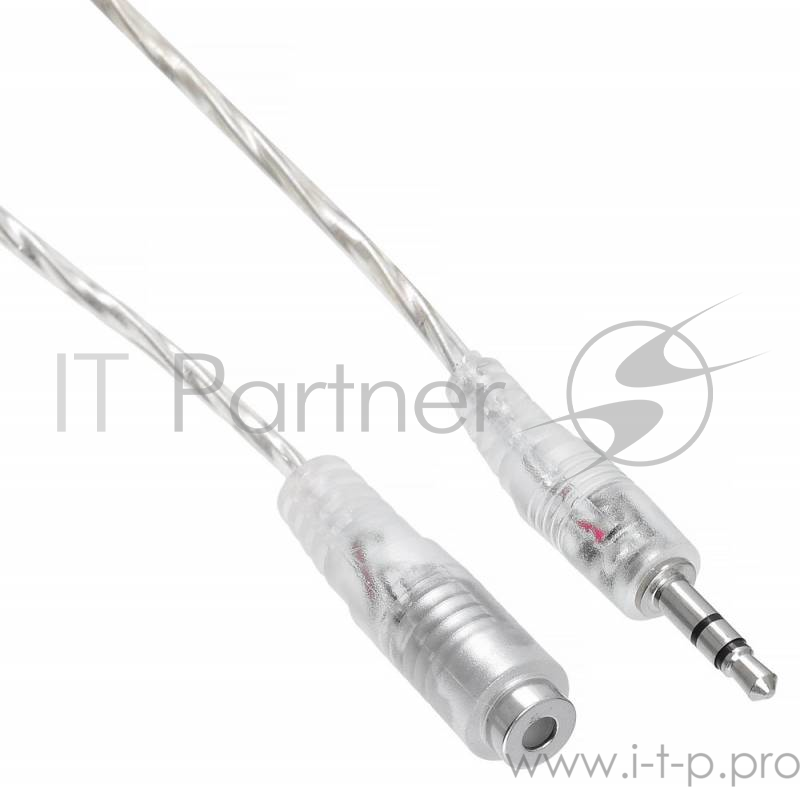 Кабель-удлинитель аудио Buro Jack 3.5 (m)/Jack 3.5 (f) 1м. прозрачный (CAB025-1M)