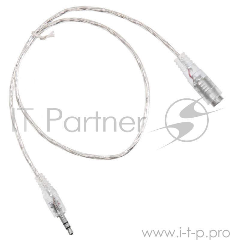 Кабель-удлинитель аудио Buro Jack 3.5 (m)/Jack 3.5 (f) 1м. прозрачный (CAB025-1M)