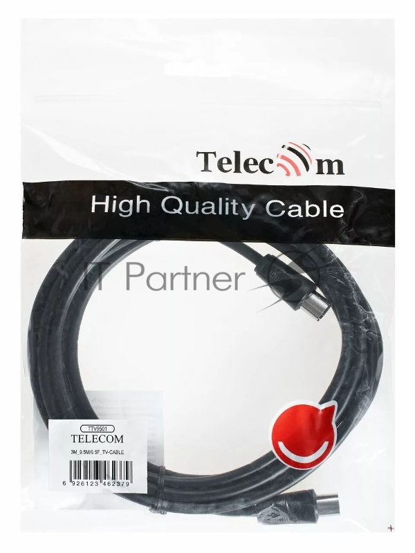 Кабель удлинительный антенный 9.5mm, 75Ом,ТВ-М--)ТВ-F, 2m, Telecom (TTV9501-2M)