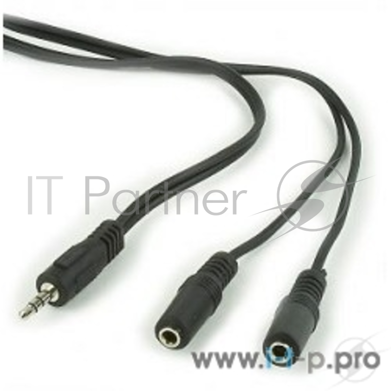 Кабель разветвитель аудио сигнала Gembird, джек3.5-)2х джек3.5 5м, черный