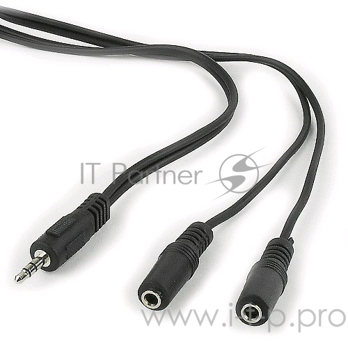 Кабель разветвитель аудио сигнала Gembird, джек3.5-)2х джек3.5 5м, черный