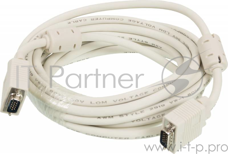 Кабель VGA Buro CAB016S-5M VGA HD15 (m)/VGA HD15 (m) 5м феррит.кольца
