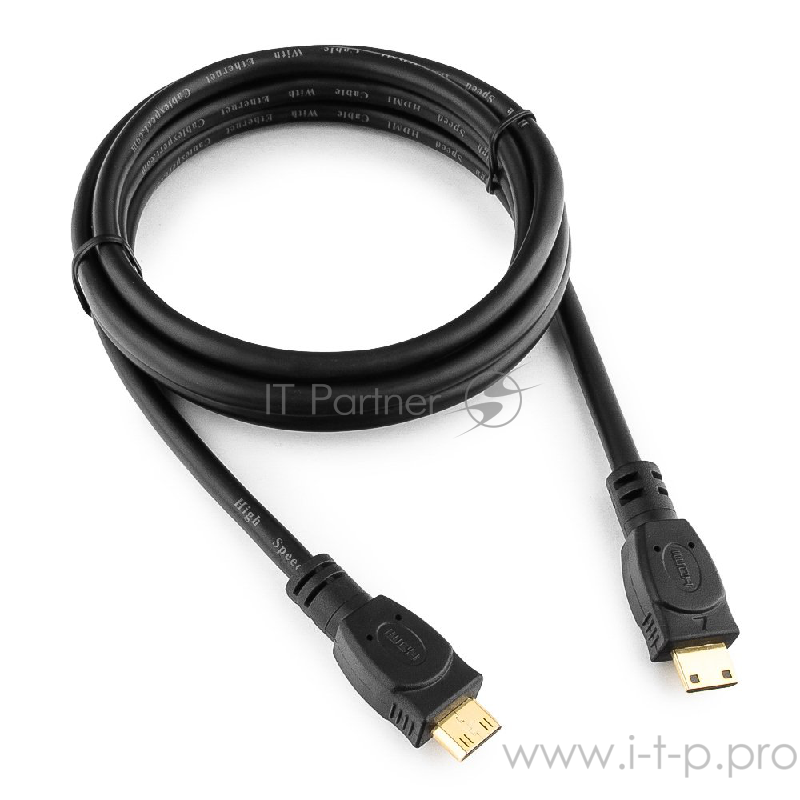 Кабель miniHDMI-miniHDMI Gembird/Cablexpert, v1.4, 19M/19M, 1.8м, черный, позол.разъемы,