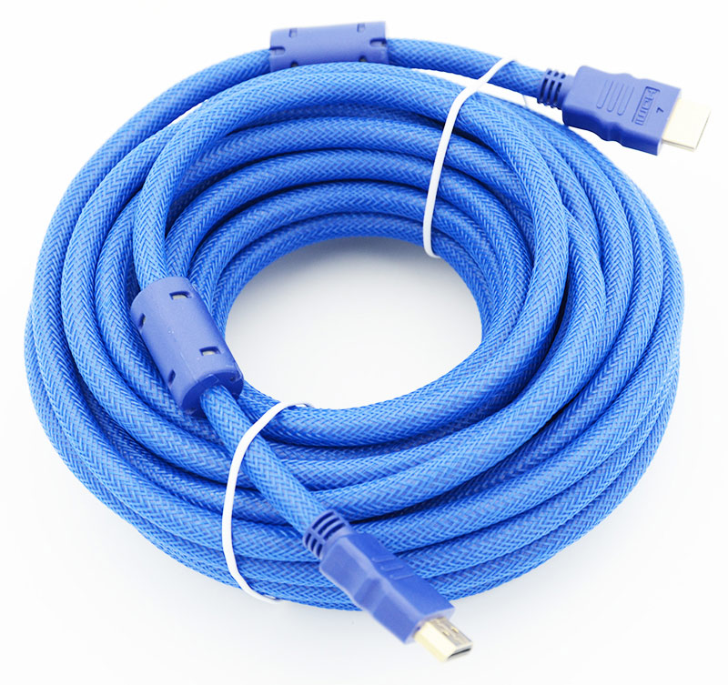 Кабель HDMI Ver.1.4 Blue jack HDMI(19pin)/HDMI(19pin) (10м) феррит.кольца Позолоченные контакты